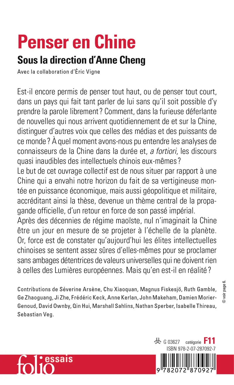 Penser en Chine - Collectif