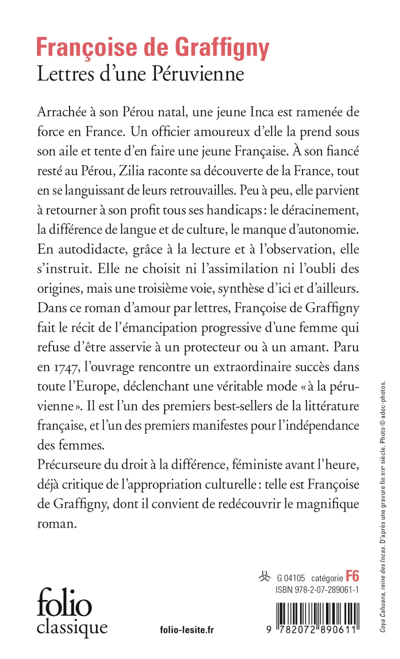 Lettres d'une Péruvienne - Françoise de Graffigny