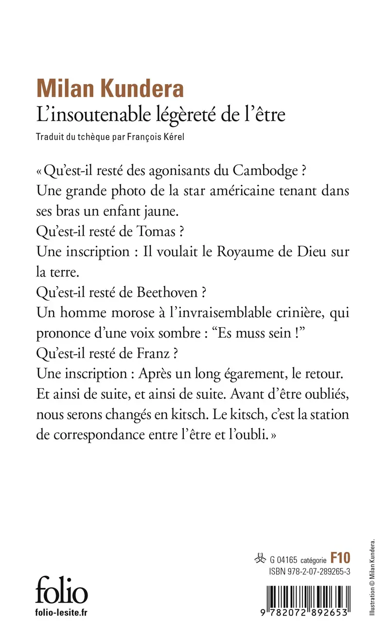 L'insoutenable légèreté de l'être - Milan Kundera