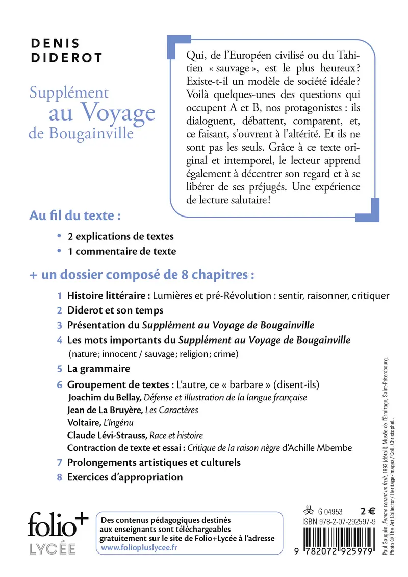 Supplément au Voyage de Bougainville - Denis Diderot