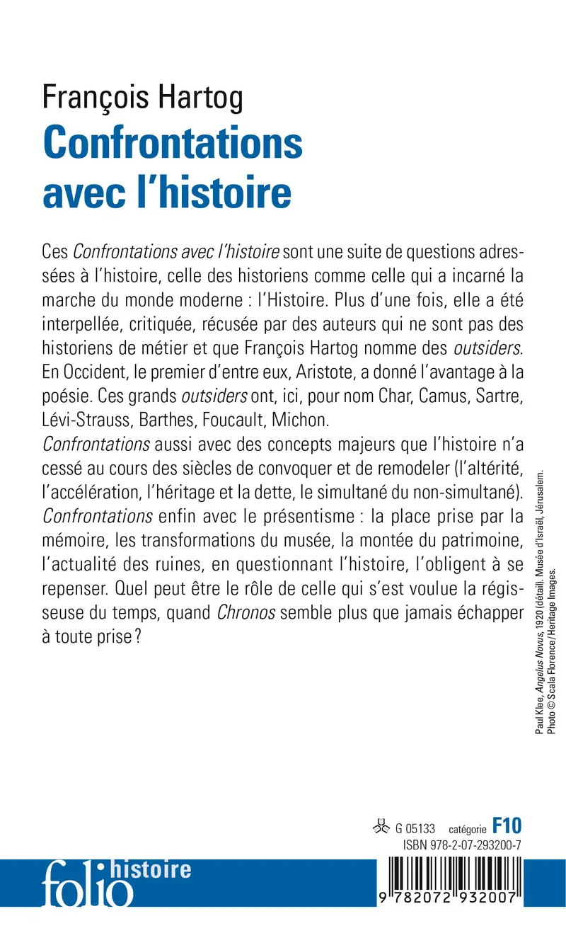 Confrontations avec l'histoire - François Hartog