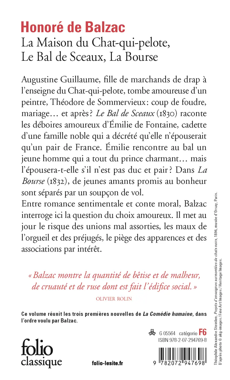 La Maison du Chat-qui-pelote, Le Bal de Sceaux, La Bourse - Honoré de Balzac