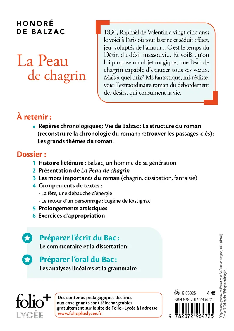 La Peau de chagrin - BAC 2025 - Honoré de Balzac