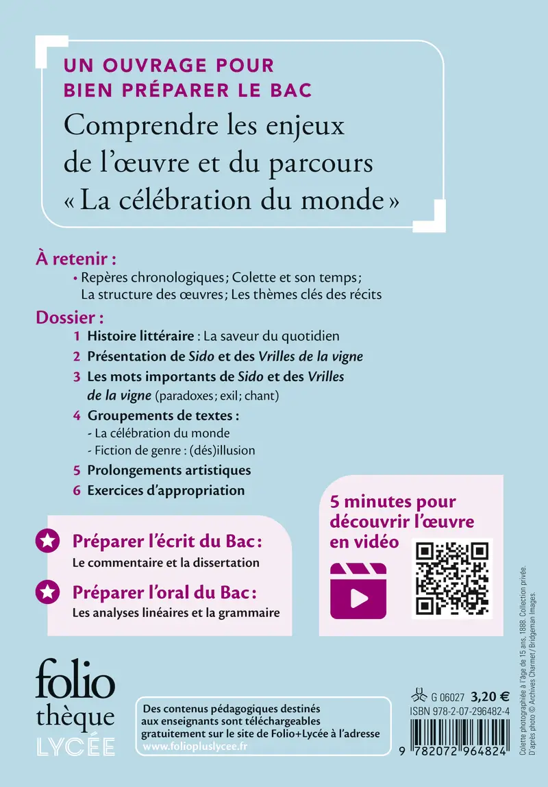 Dossier sur Sido suivi de Les Vrilles de la vigne de Colette - Bac 2025 - Corentin Zurlo-Truche