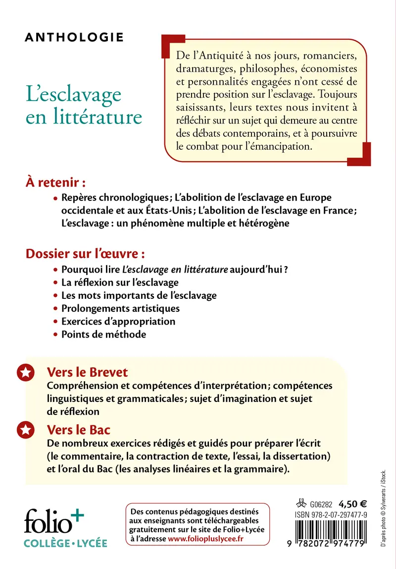 L'esclavage en littérature - Collectif