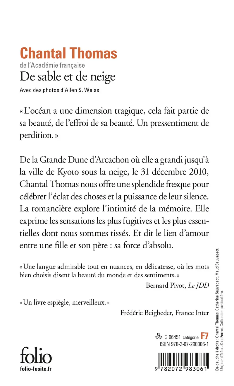 De sable et de neige - Chantal Thomas