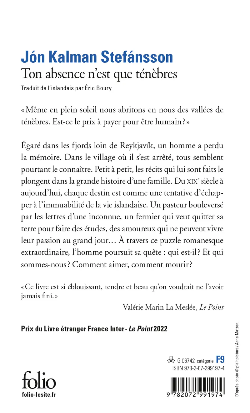 Ton absence n'est que ténèbres - Jón Kalman Stefánsson