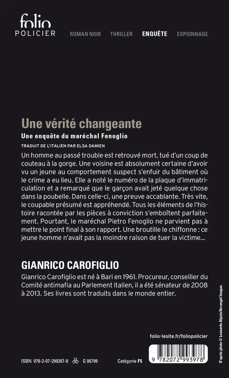 Une vérité changeante - Gianrico Carofiglio