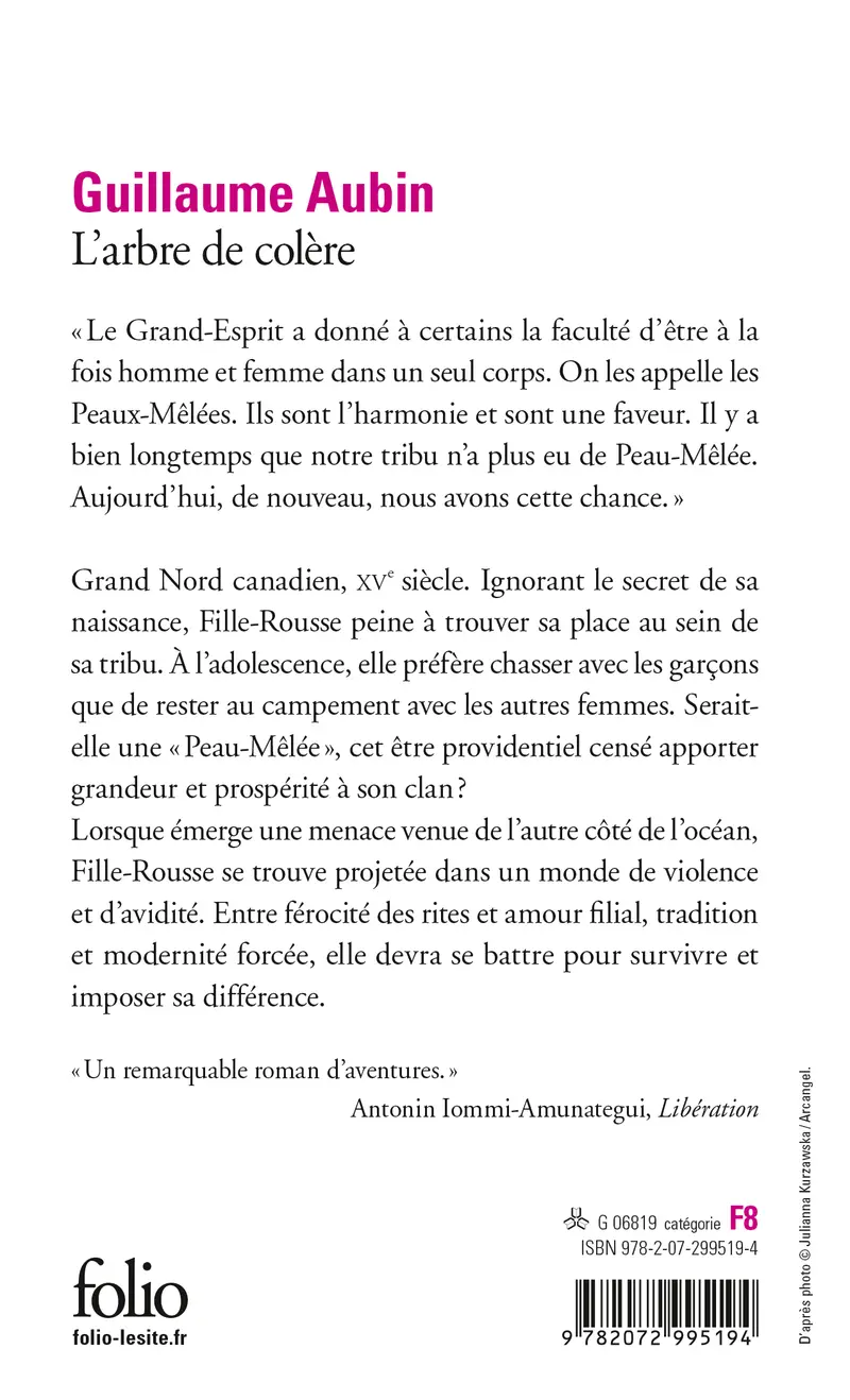 L'arbre de colère - Guillaume Aubin