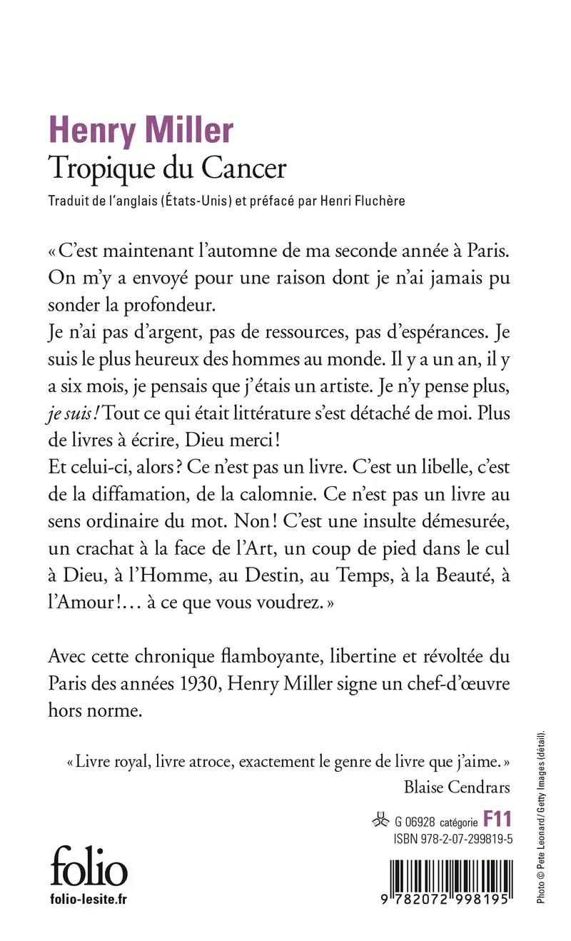 Tropique du Cancer - Henry Miller