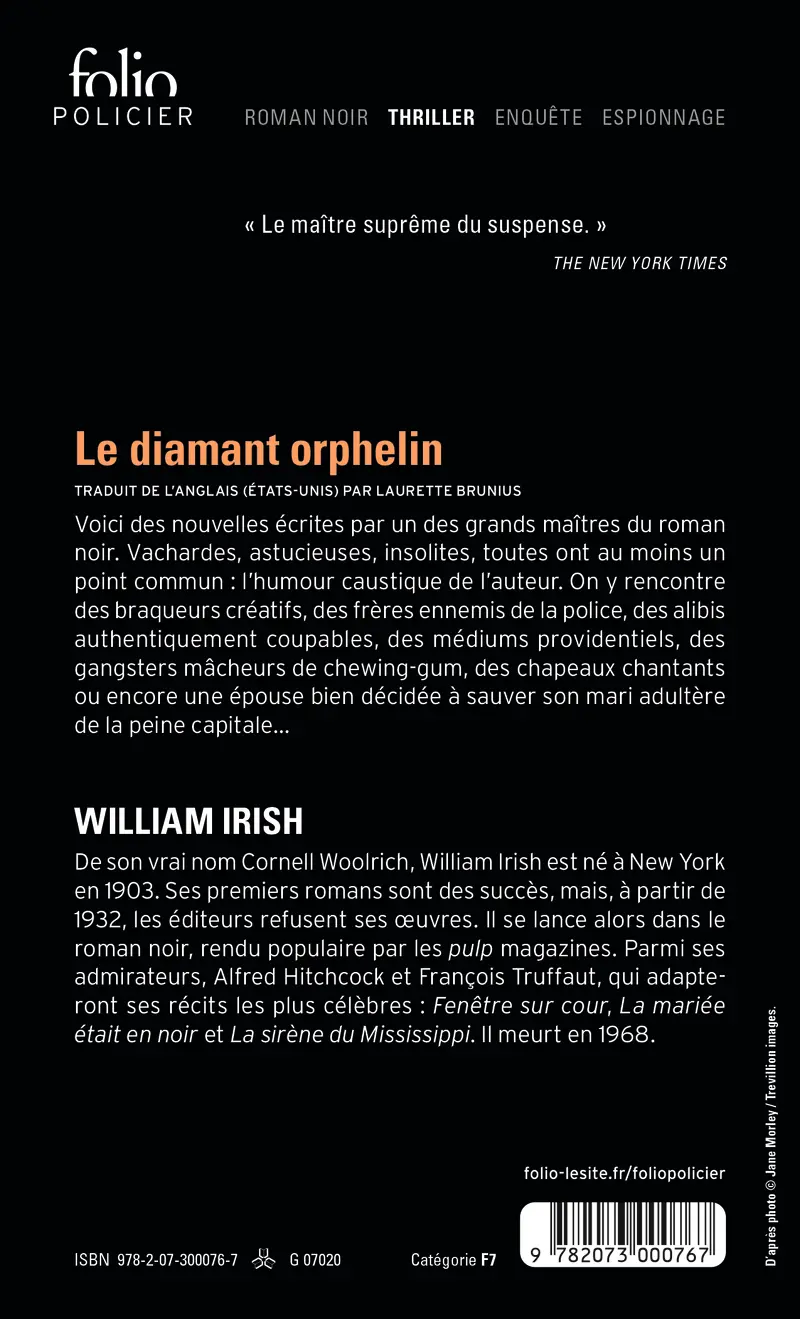 Le diamant orphelin - William Irish