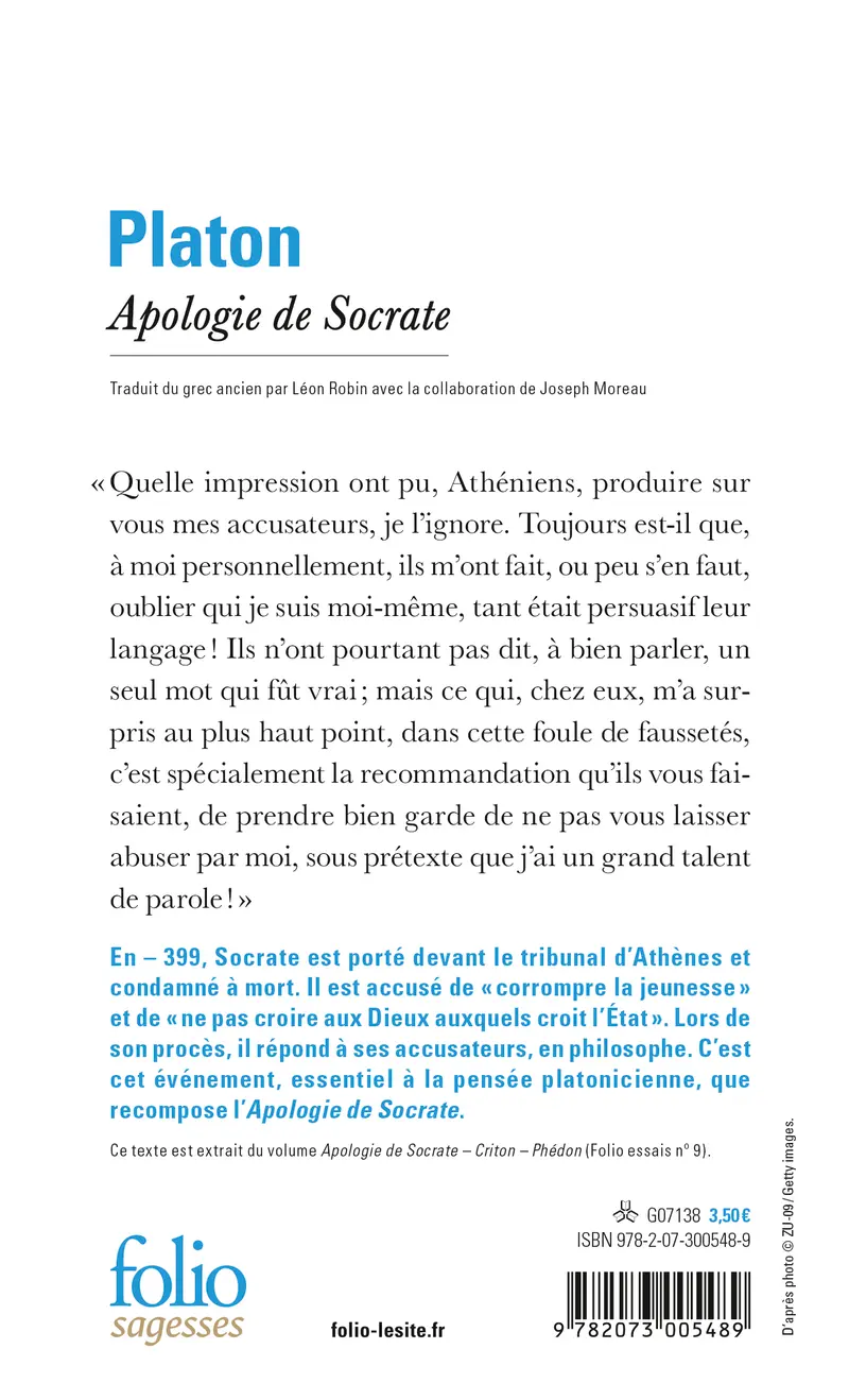 Apologie de Socrate - Platon