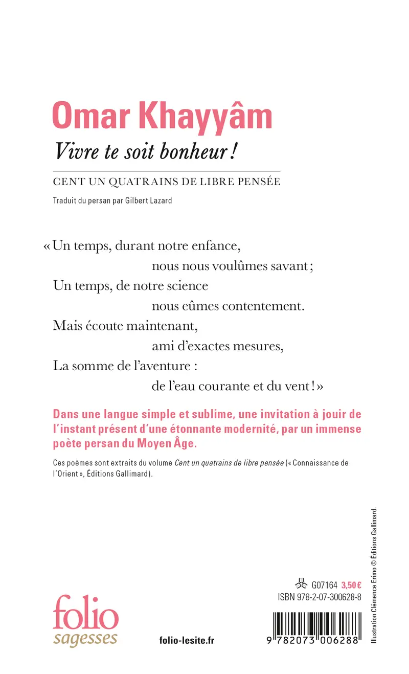 Vivre te soit bonheur! - Omar Khayyâm