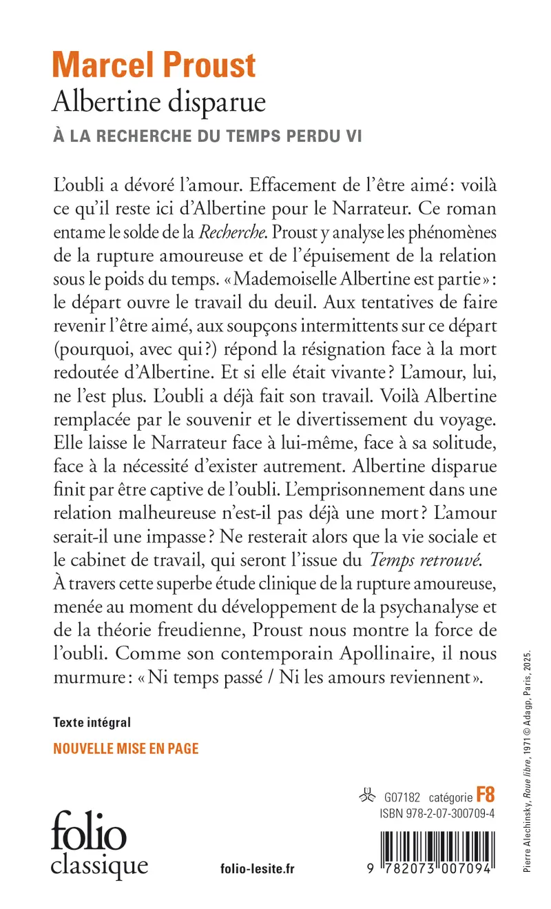 Albertine disparue - Marcel Proust