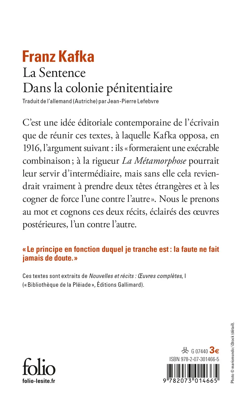 La Sentence - Dans la colonie pénitentiaire - Franz Kafka