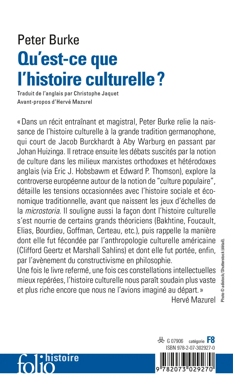 Qu'est-ce que l'histoire culturelle ? - Peter Burke