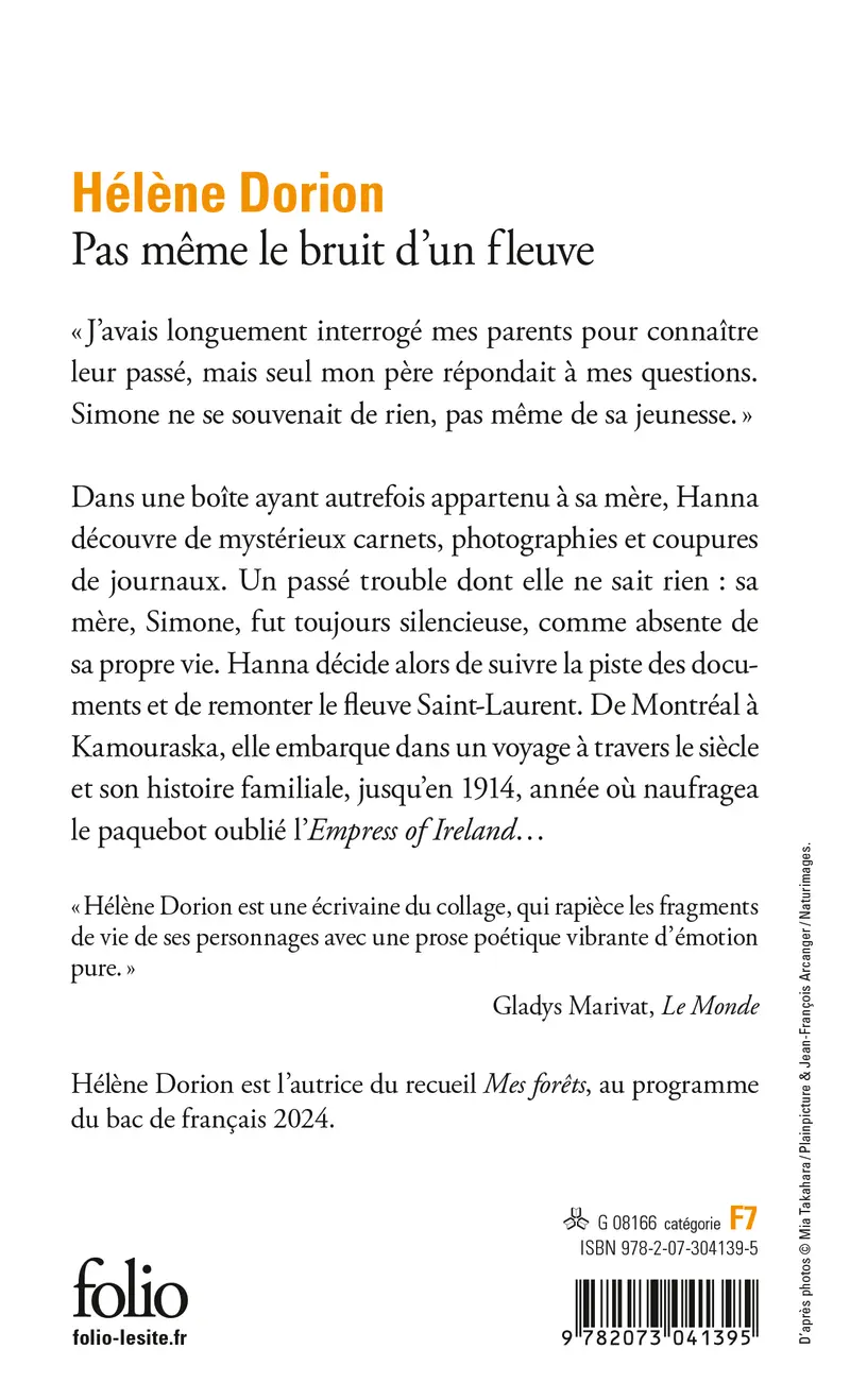 Pas même le bruit d'un fleuve - Hélène Dorion