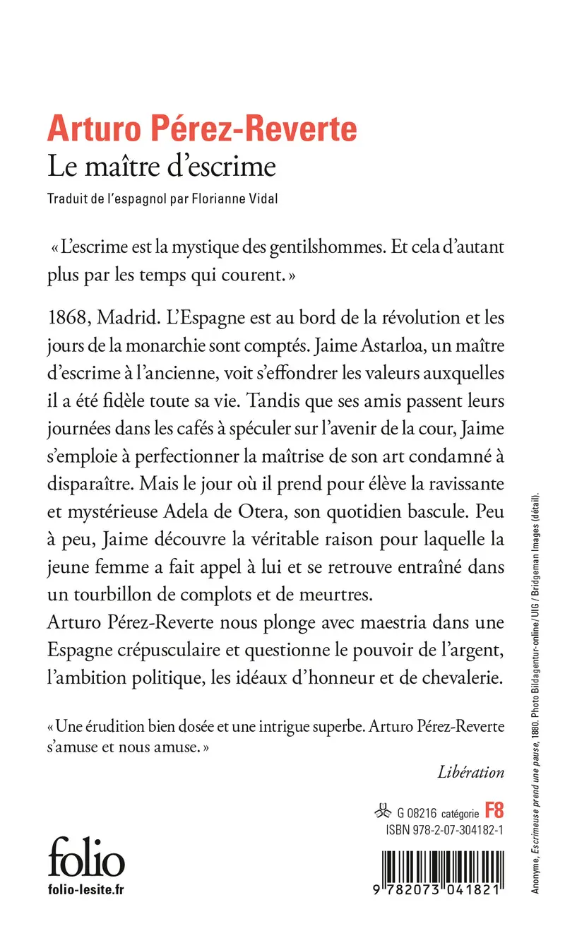 Le maître d'escrime - Arturo Pérez-Reverte