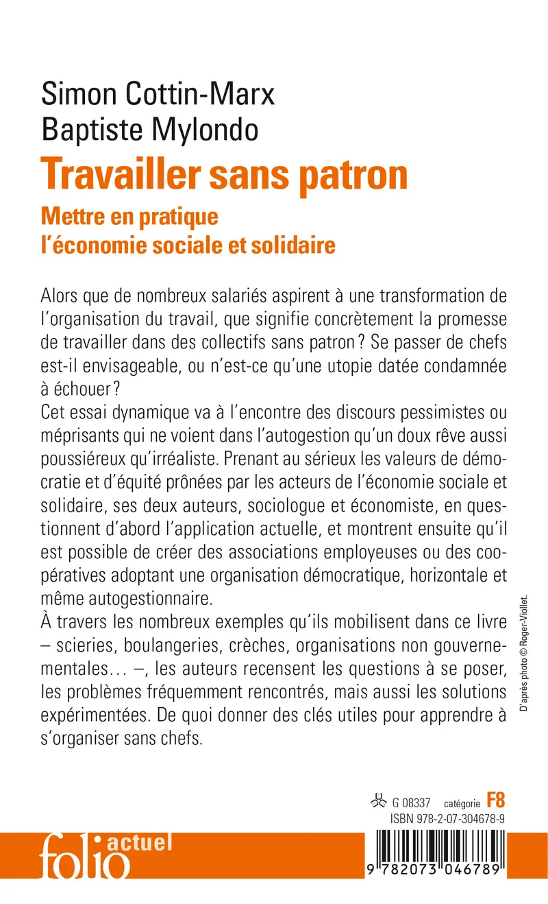 Travailler sans patron - Simon Cottin-Marx - Baptiste Mylondo