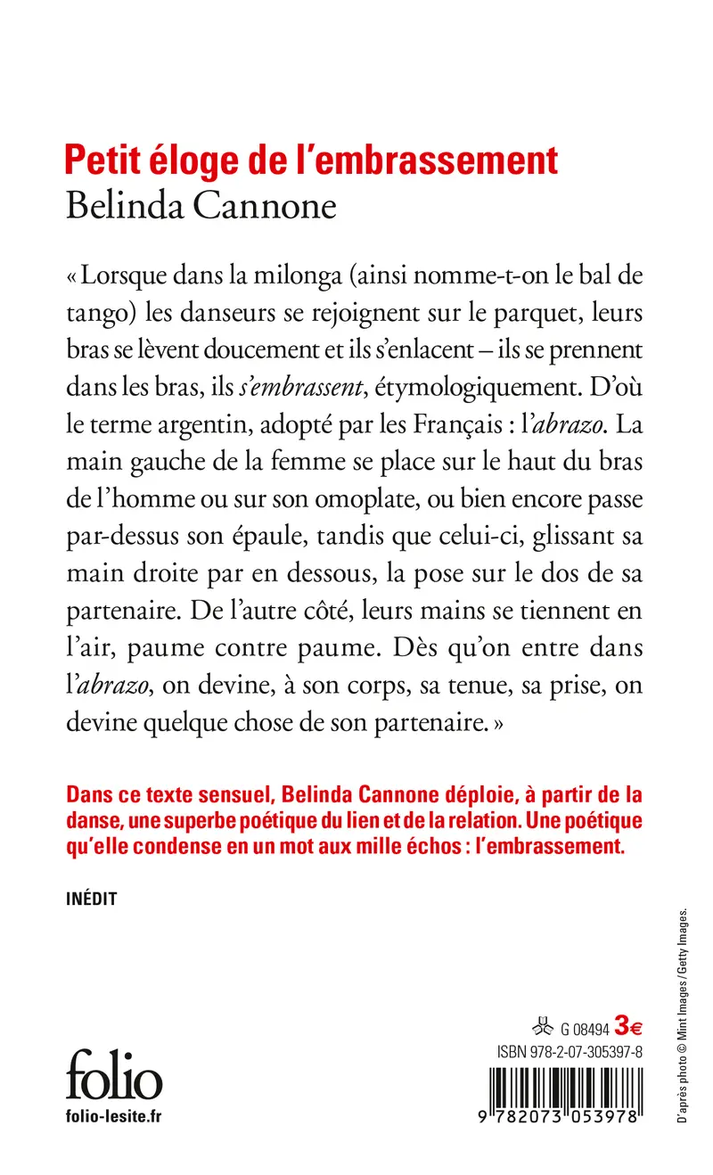 Petit éloge de l'embrassement - Belinda Cannone