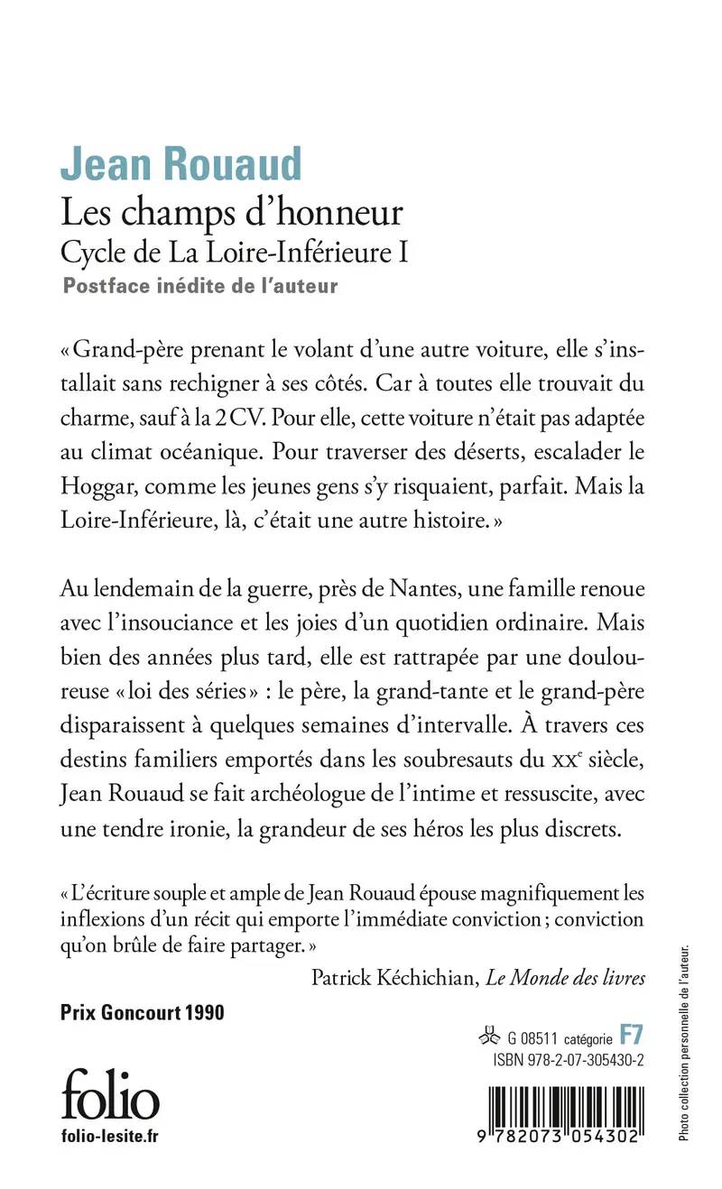 Les champs d'honneur - Jean Rouaud