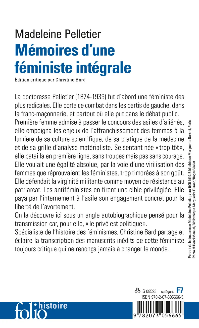 Mémoires d'une féministe intégrale - Madeleine Pelletier