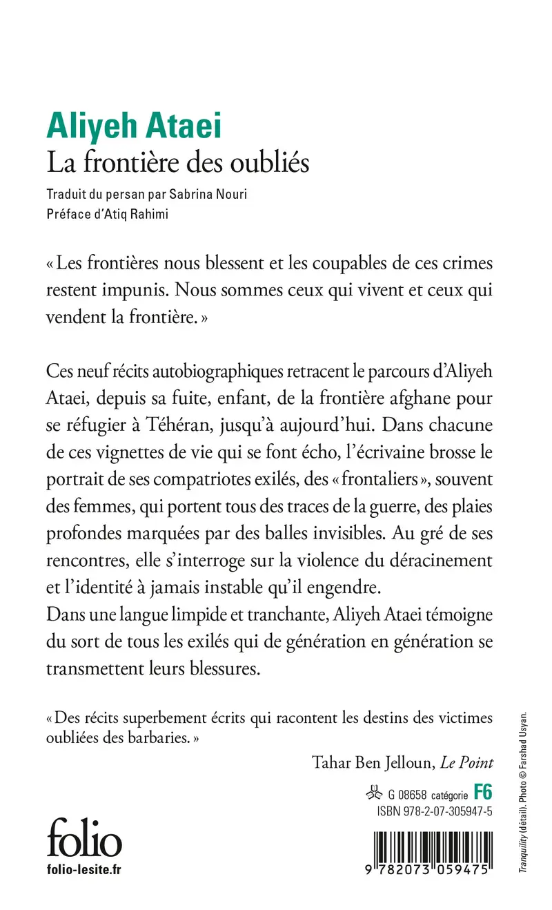 La frontière des oubliés - Aliyeh Ataei