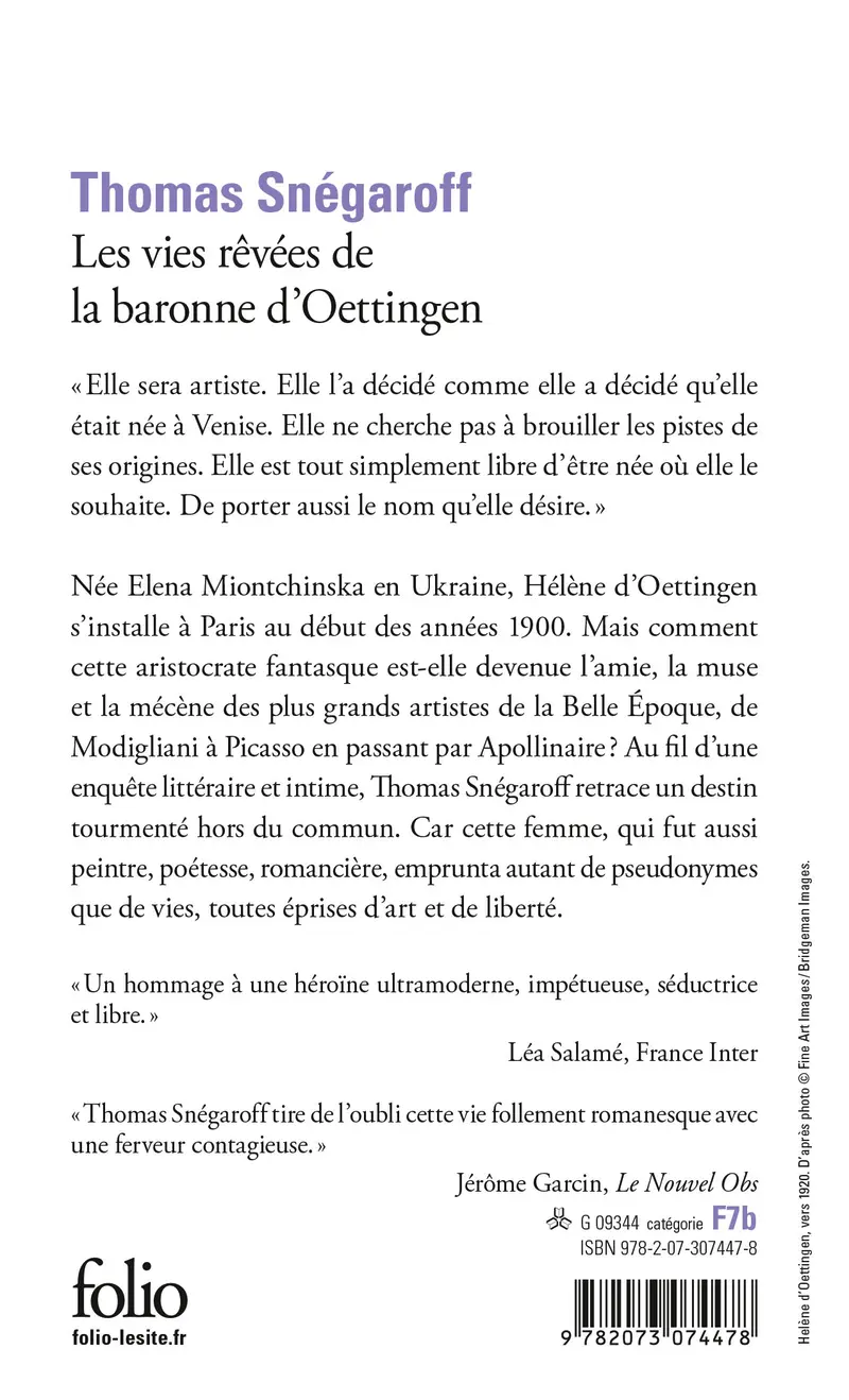 Les vies rêvées de la baronne d'Oettingen - Thomas Snégaroff