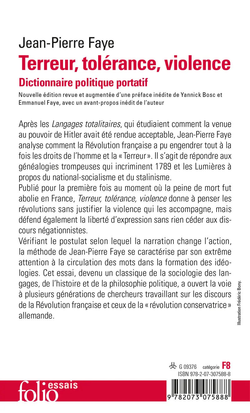 Terreur, tolérance, violence - Jean-Pierre Faye