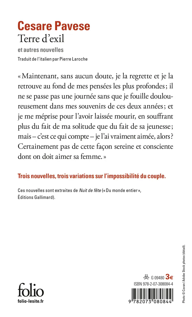 Terre d'exil et autres nouvelles - Cesare Pavese