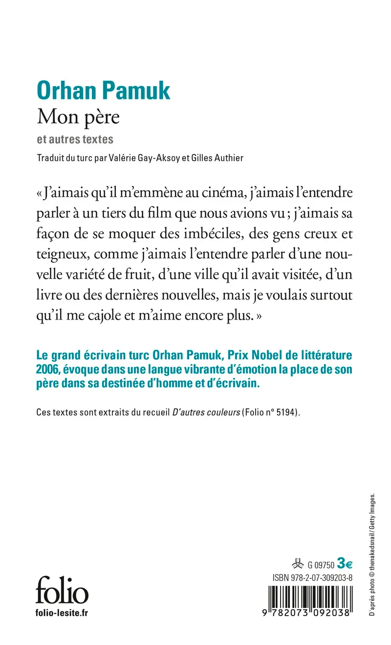 Mon père et autres textes - Orhan Pamuk