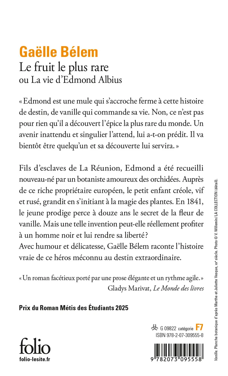 Le fruit le plus rare ou la vie d'Edmond Albius - Gaëlle Bélem