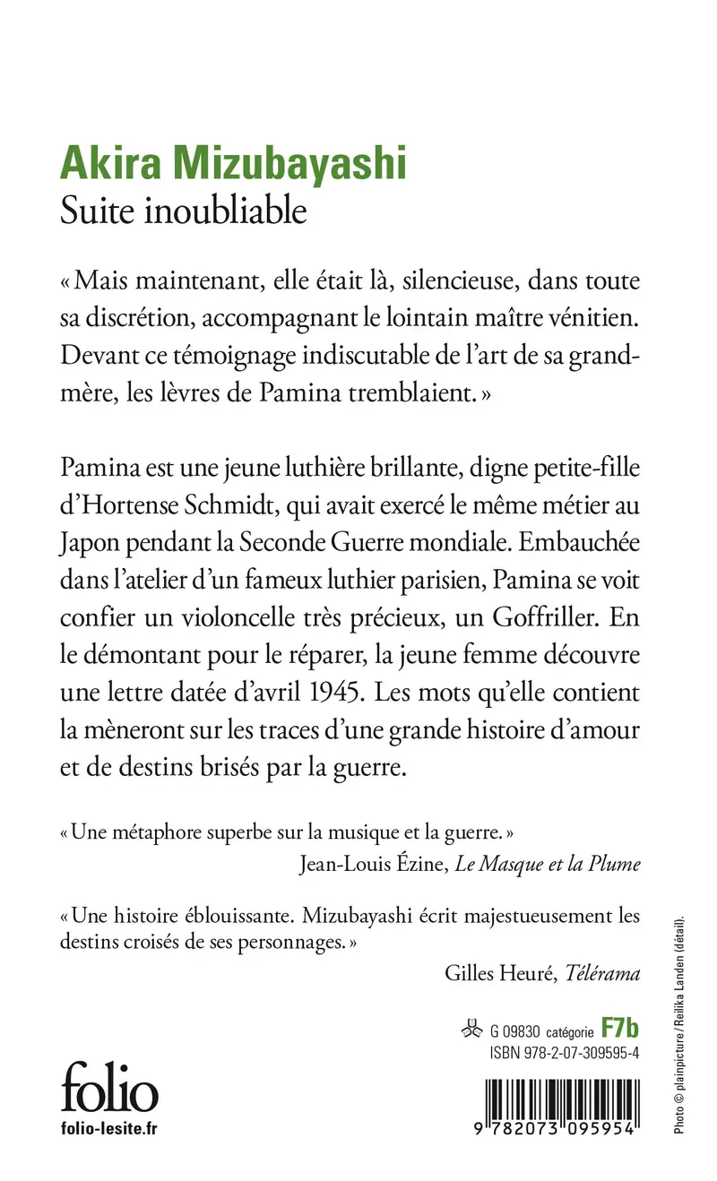 Suite inoubliable - Akira Mizubayashi