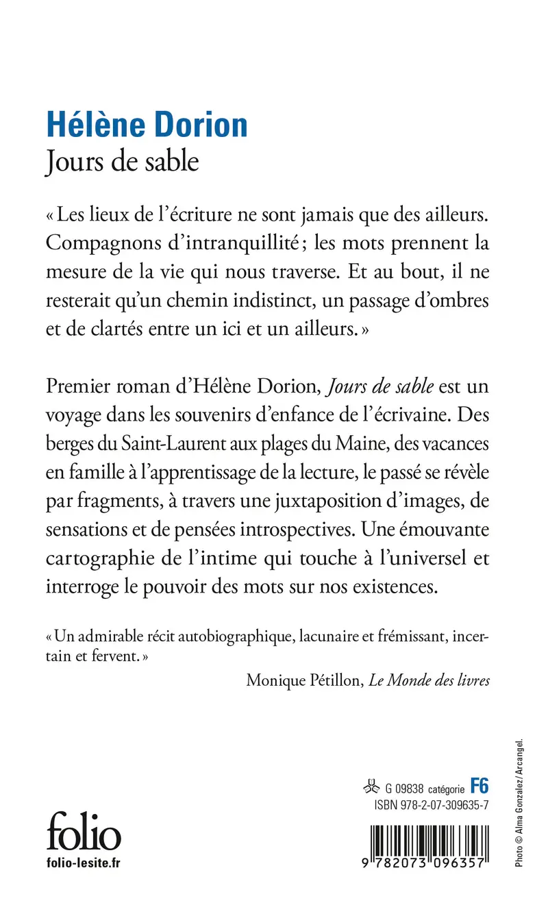 Jours de sable - Hélène Dorion