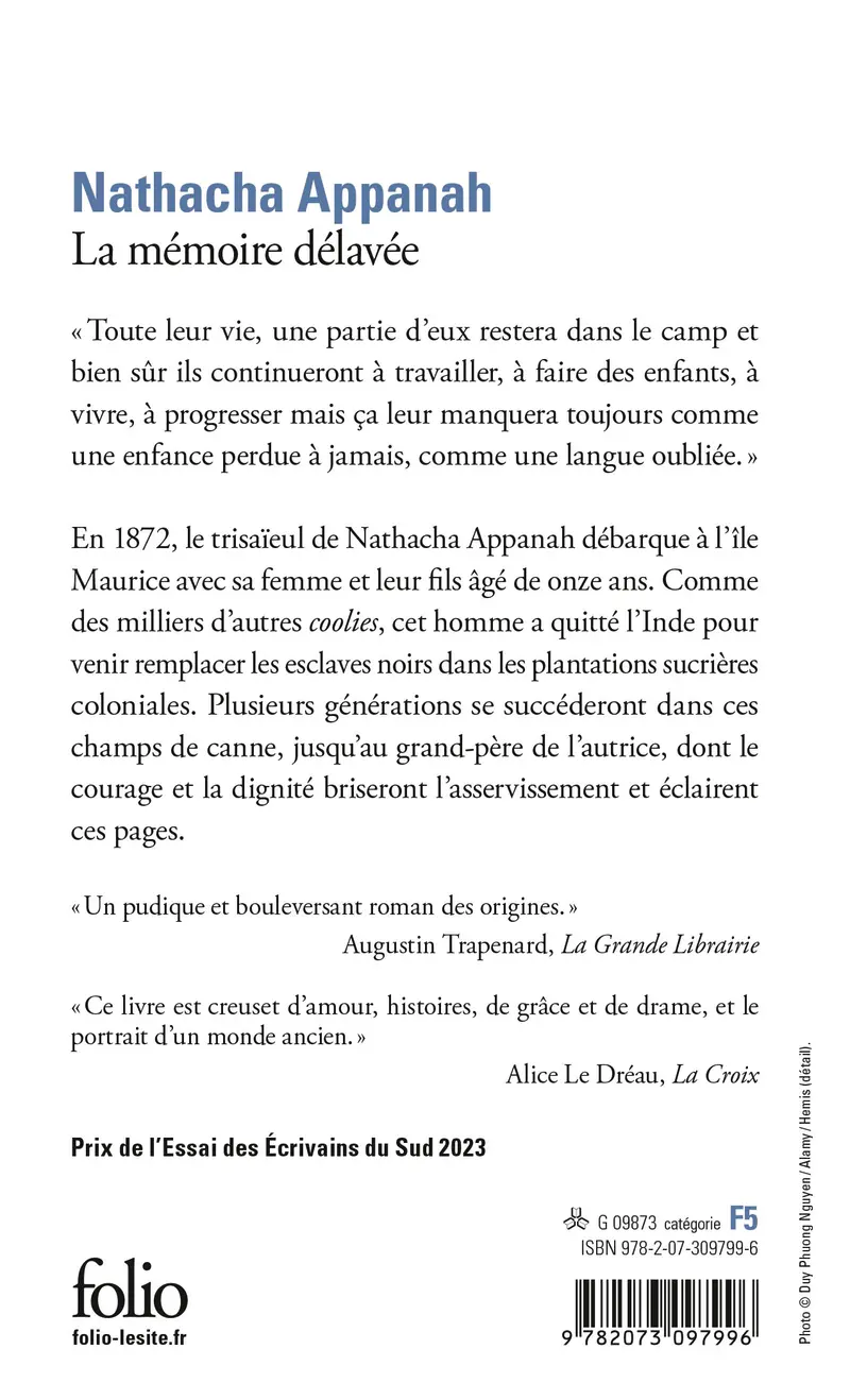 La mémoire délavée - Nathacha Appanah
