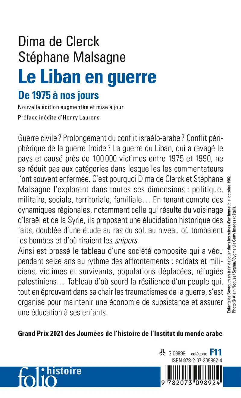 Le Liban en guerre - Dima de Clerck - Stéphane Malsagne