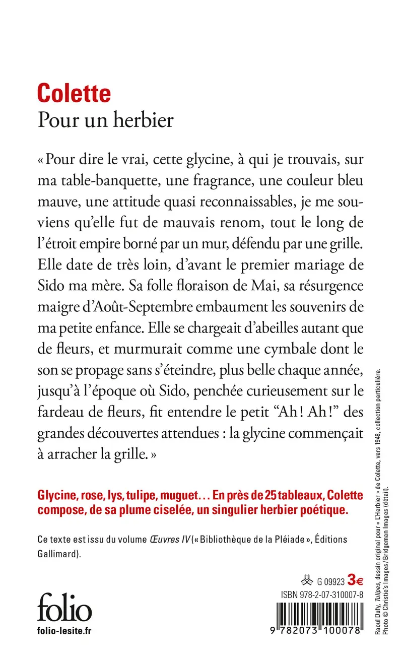 Pour un herbier - Colette