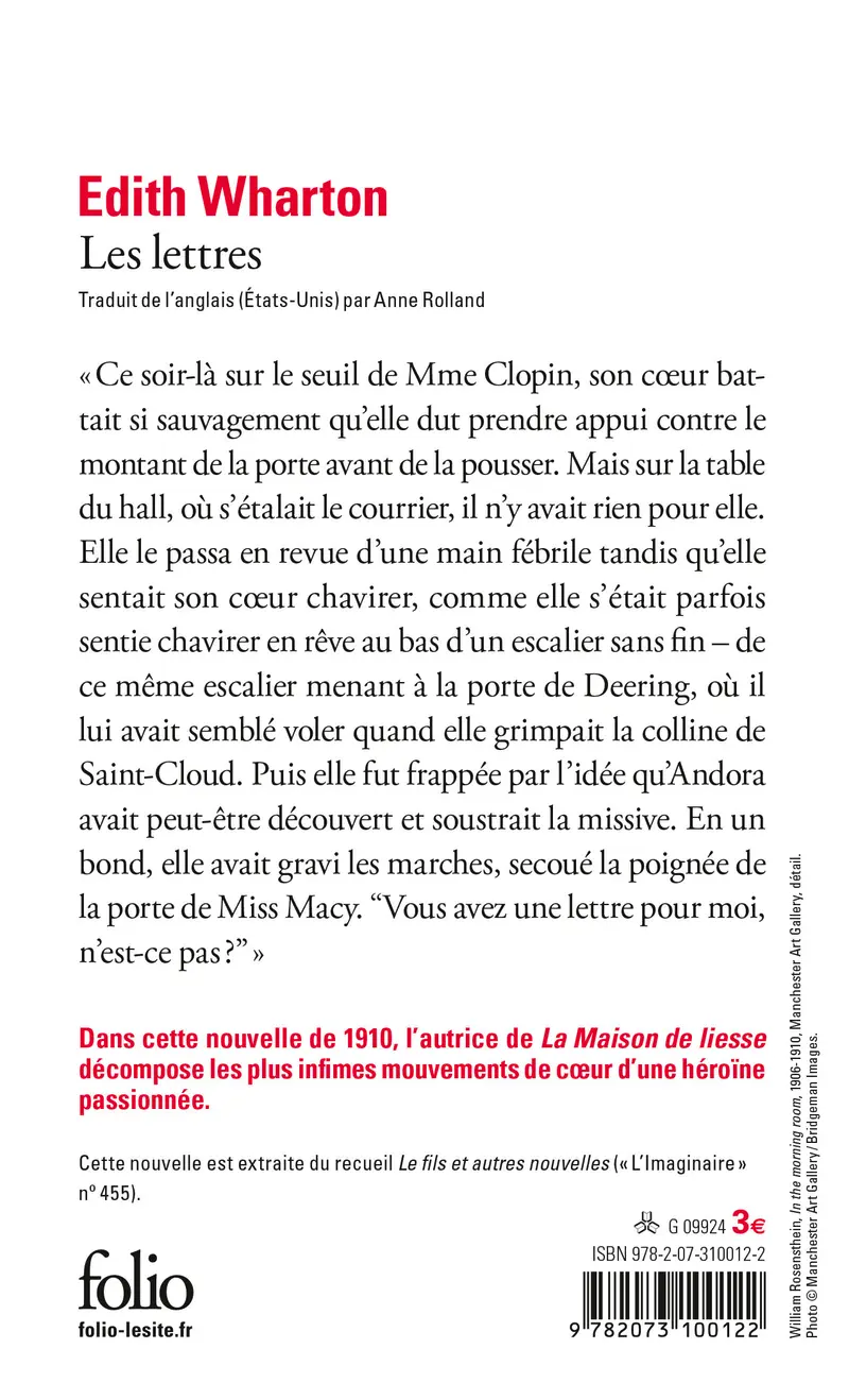 Les lettres - Edith Wharton