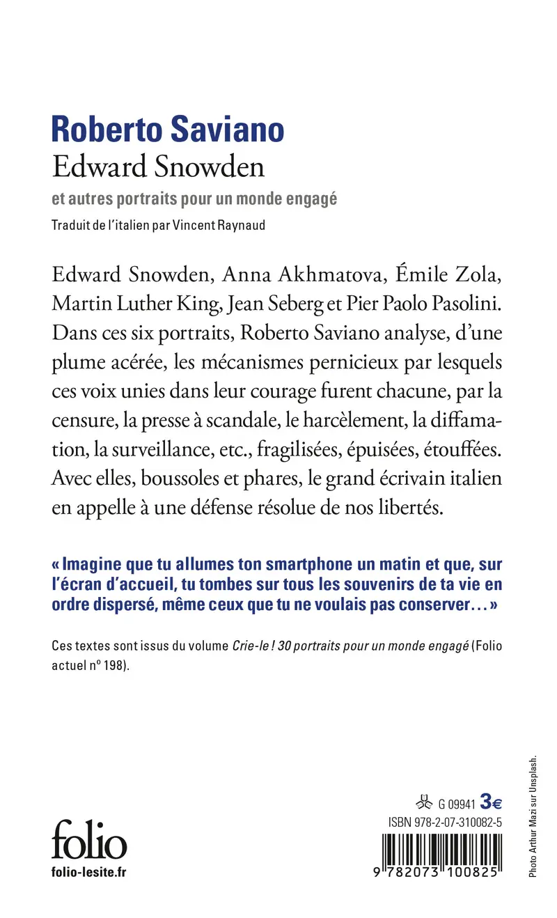 Edward Snowden et autres portraits pour un monde engagé - Roberto Saviano