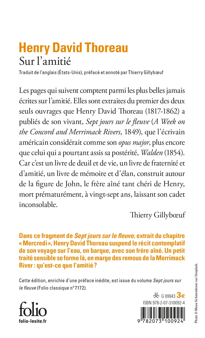 Sur l'amitié - Henry David Thoreau
