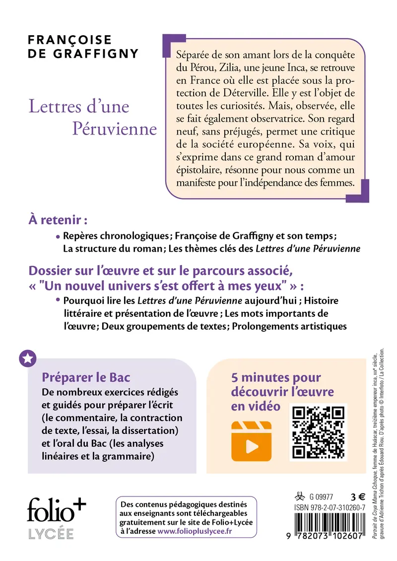 Lettres d'une Péruvienne - Françoise de Graffigny