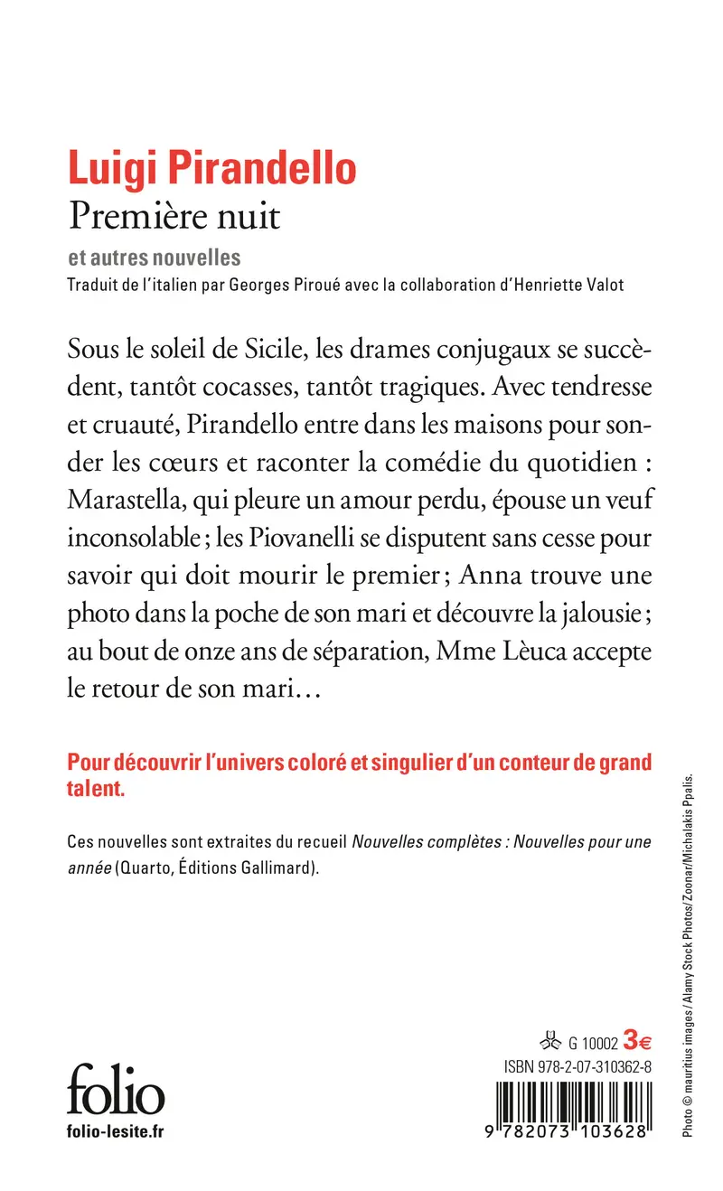 Première nuit et autres nouvelles - Luigi Pirandello