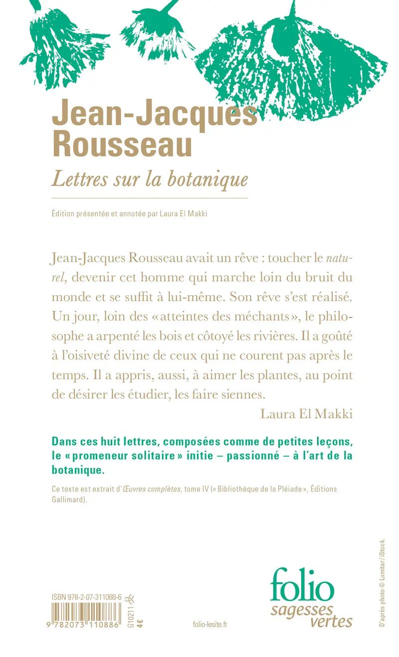 Lettres sur la botanique - Jean-Jacques Rousseau