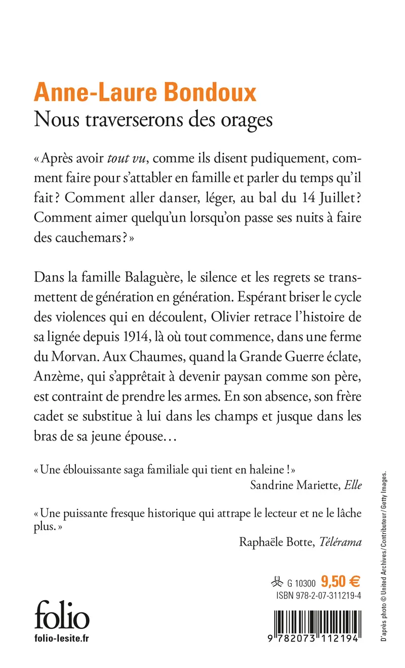 Nous traverserons des orages - Anne-Laure Bondoux