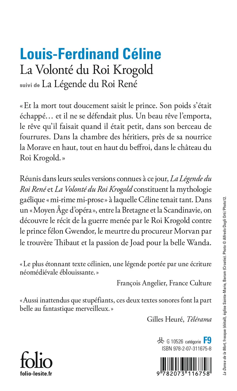 La Volonté du Roi Krogold suivi de La Légende du Roi René - Louis-Ferdinand Céline