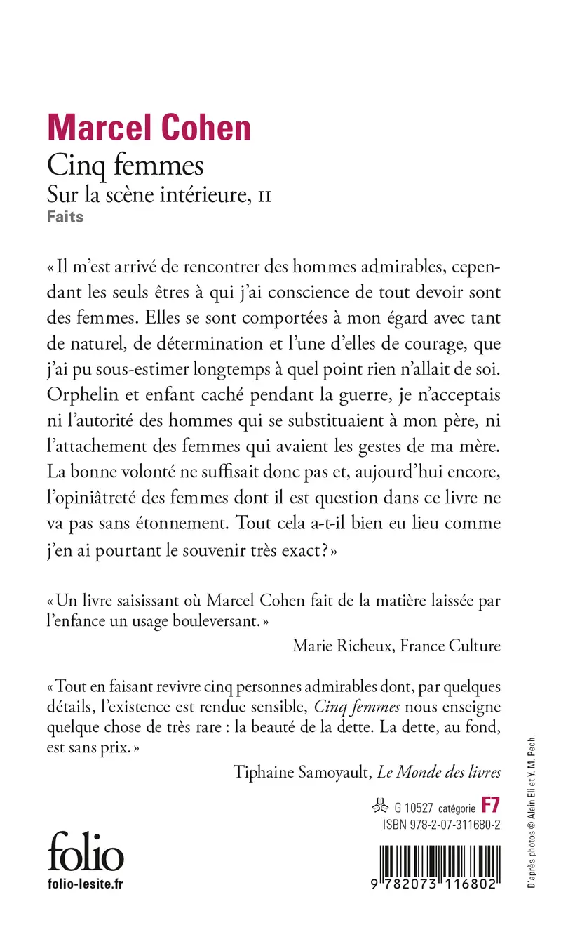 Cinq femmes - Marcel Cohen