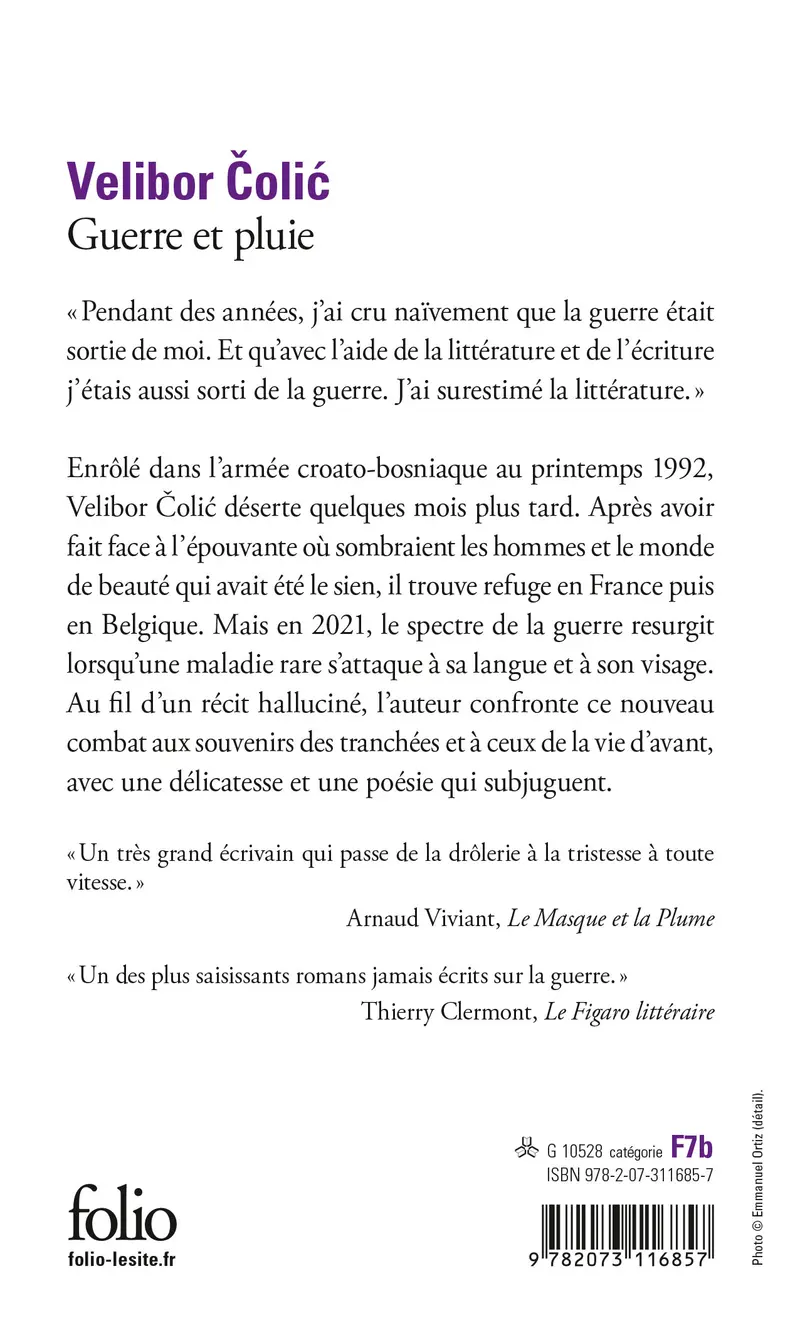 Guerre et pluie - Velibor Čolić