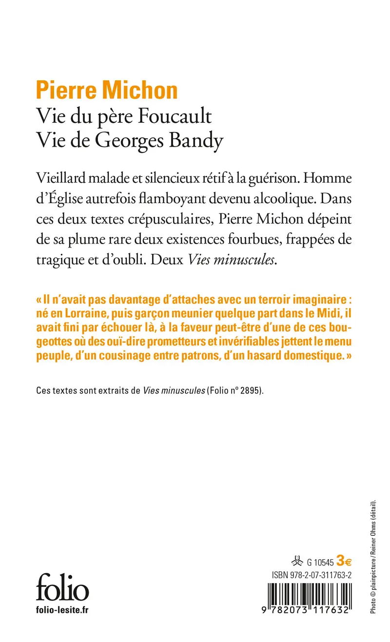 Vie du père Foucault suivi de Vie de Georges Bandy - Pierre Michon