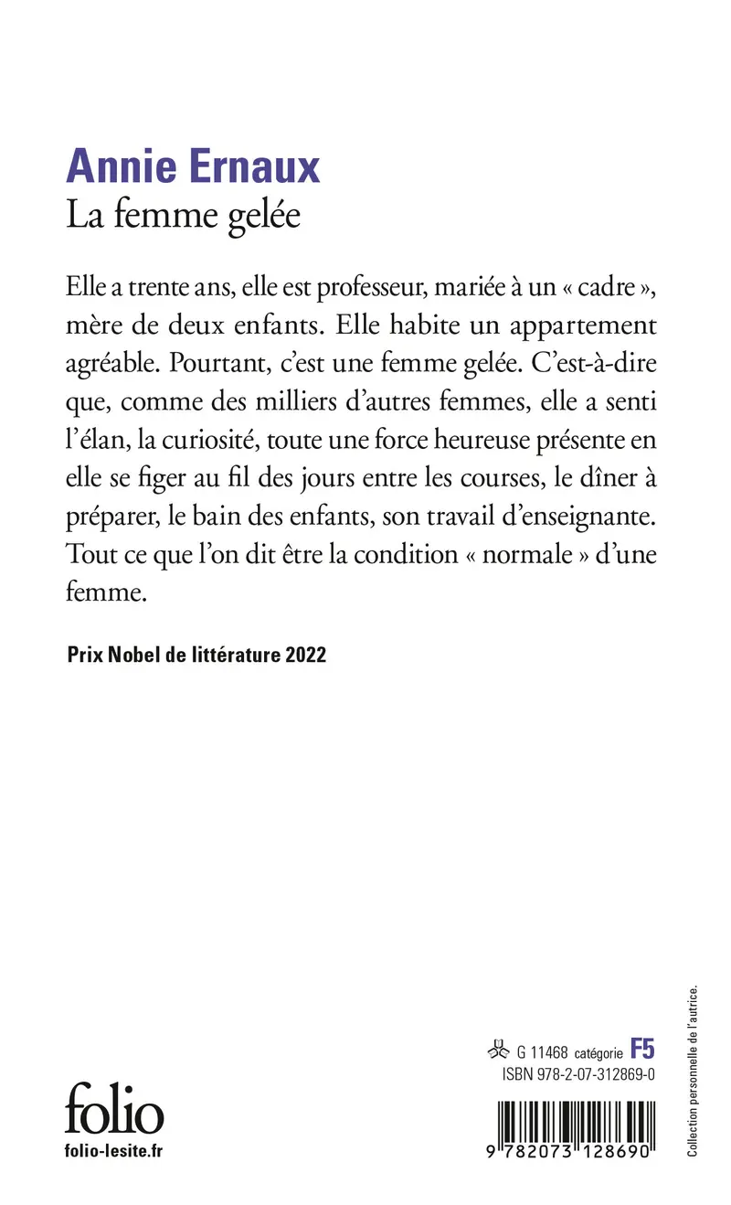La femme gelée - Annie Ernaux