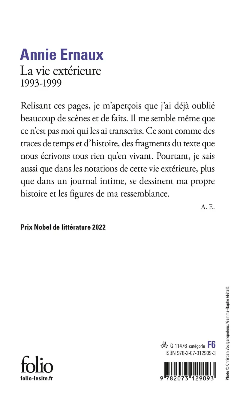 La vie extérieure - Annie Ernaux